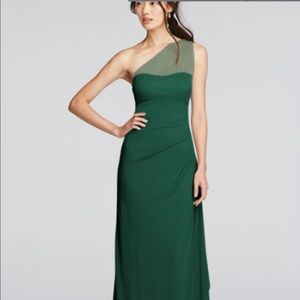 Long Mesh One Shoulder Illusion Dress, size6